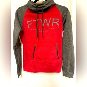 FITWEAR New Zealand Raglan Pullover Hoodie Red/gray - Size XS 2-4  Small 4-8 US‎